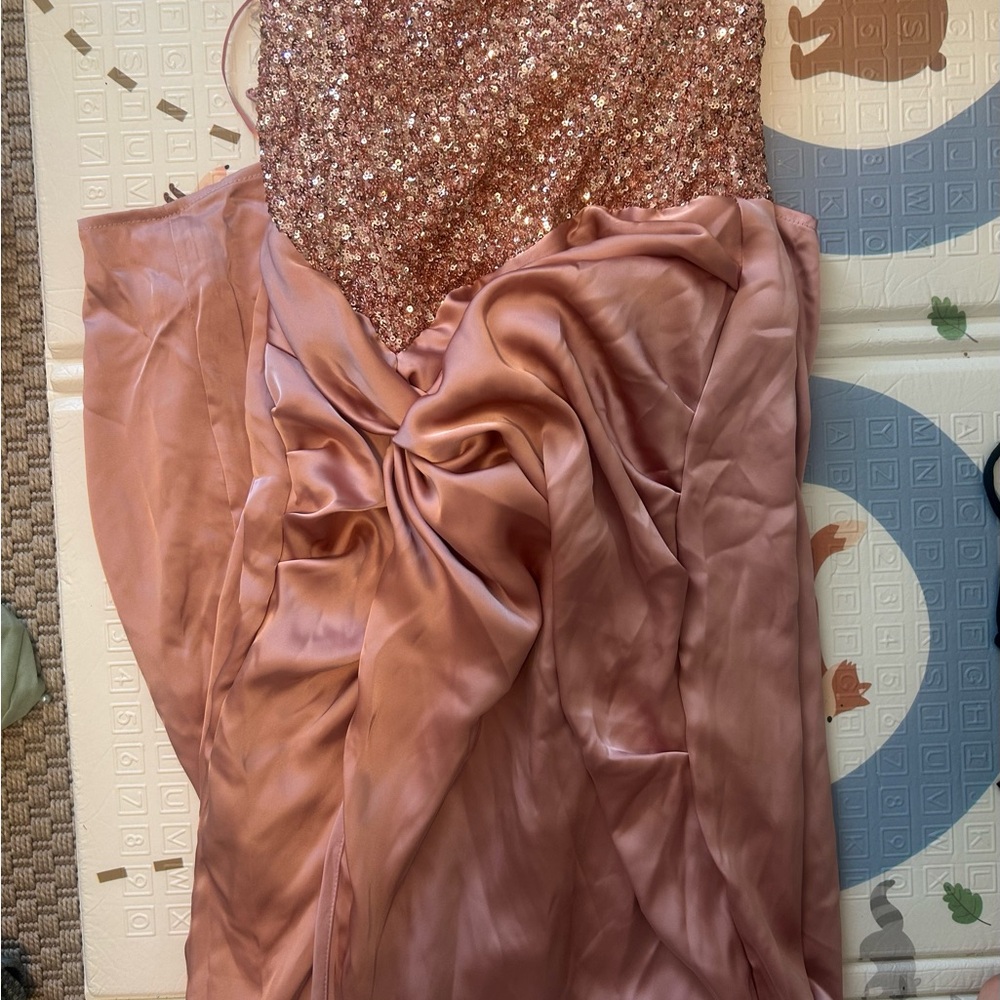 Sequin Rose Gold Evening Gown